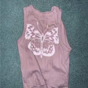Butterfly tie dye tank top